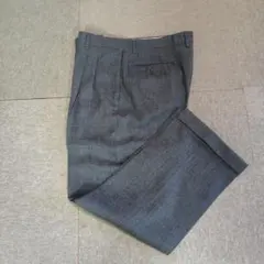 グレー チェック柄 ウールスラックス