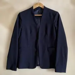 ★GU★ノーカラージャケット　ネイビー　L