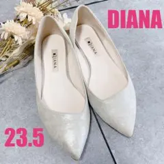 Diana ダイアナ シルバー ポインテッドトゥパンプス 23.5