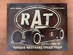 RAT RODS ブリキ看板 ガレージ装飾 ティンサイン モデルA hotrodのサムネイル