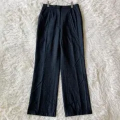 ダナパリ ワイドパンツ ストレート38 黒 センタープレス 裏地 上品