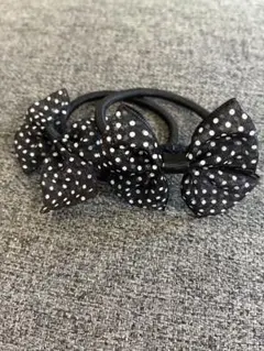 水玉模様リボンヘアゴム2個セット