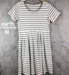 大特価❗️【earth music&ecology】天竺ボーダー ワンピース M