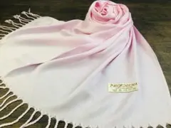 パシュミナ 無地 PLAIN 大判 ストール ペールピンク系 カシミア100%