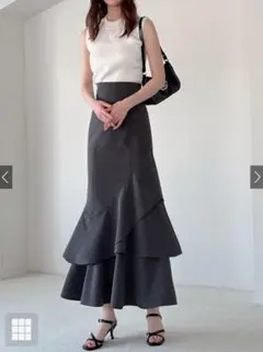 ティアードフリルアシンメトリーマーメイドスカート[gc300]