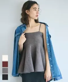 新品未使用タグ付き　coca スポンディッシュニットキャミソール グレーL