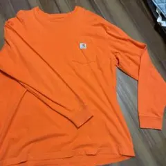 Carhartt オレンジ 長袖Tシャツ Lサイズ