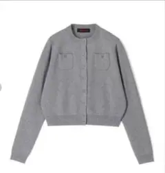 【SALE】caban コットンカシミヤクルーネックカーディガン グレー