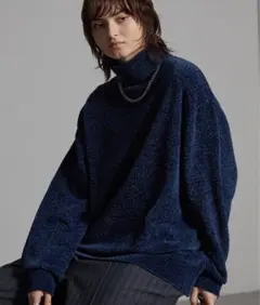 CIYOT ハイネック ニットセーター ブルー