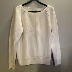 ADAM ET ROPÉ ホワイト長袖リブセーター