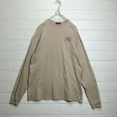 【SLOPPY】刺繍ロゴ バックプリント 長袖Tシャツ ベージュ フリーサイズのサムネイル