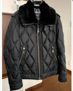 希少!L✨バーバリーブラックレーベル　キルティング　ライダースダウンジャケット