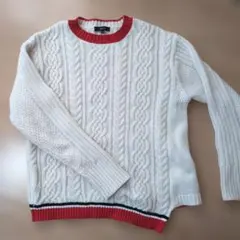 COMME CA ISM ケーブル編みセーター サイズ9　アシンメトリー