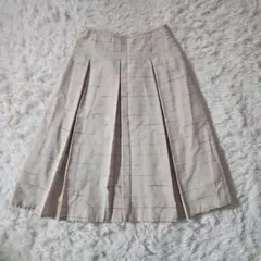 プリーツスカート ひざ丈 ウエスト61cm レディース スカート フレアスカート
