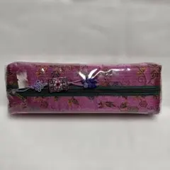 【新品】未使用　紫色 花柄 筆箱　お土産