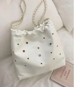 【新品タグ付き】LOPASS / ビーズ付けショルダーバッグ