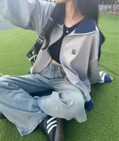 ワンポイント刺繍トラックジャケット