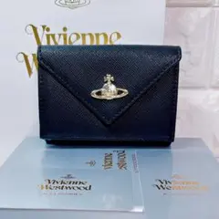 【新作‎ショッパー付】Vivienne Westwood 3つ折り財布 ブラック