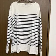 UNIQLO ボーダー 長袖Tシャツ Lサイズメンズ ロンT ネイビー×ホワイト