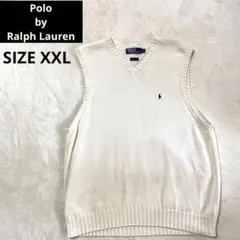 IS101✨大人気✨　ポロバイラルフローレン刺繍リブ編み中肉ニットVネックベスト