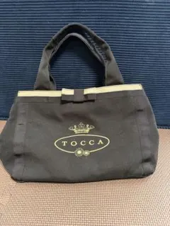 TOCCA トッカ キャンバス トートバッグ リボン 王冠ロゴ ブラック 黒