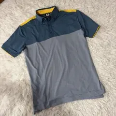 FootJoy ゴルフシャツ 半袖 ブルー イエローのサムネイル