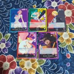 ワンピースカード★ルフィ、ウタ等リーダー5枚セット　Ｏ-日5