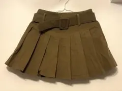 コーデュロイ プリーツスカート ブラウン