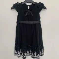 anyFAM フォーマルワンピース 黒120cm リボン付き