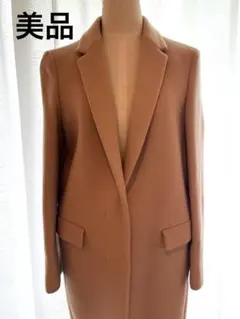 カルバンクライン　美品ウールテーラードロングコート　シングル