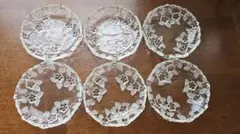 ガラス皿　 花柄 6枚セット