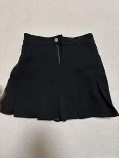 黒 プリーツスカート 調整可能ウエスト