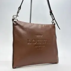 【美品】ロエベ ショルダーバッグ ヘリテージ スクエア ブラウン