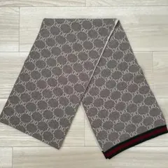 GUCCI GGロゴパターン マフラー グレー