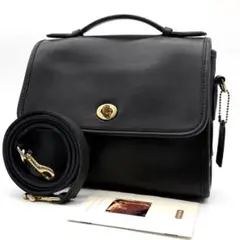 美品✨オールドコーチ 2way ショルダーバッグ ハンド レザー ネイビー
