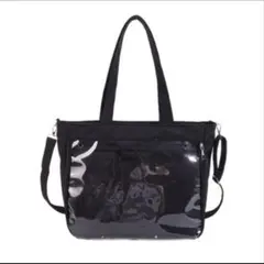 ブラック トートバッグ ナイロン ビニール