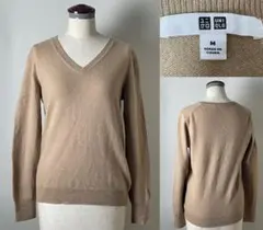 ★並品 定価9,990円 ユニクロ カシミヤ Vネック セーター カシミア M