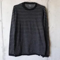 00s old Stussy ストライプ 長袖　コットンニット　ボーダー