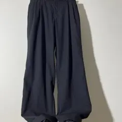 90s 00s NAUTICA 濃紺 ウール 2タック ワイドスラックス W34