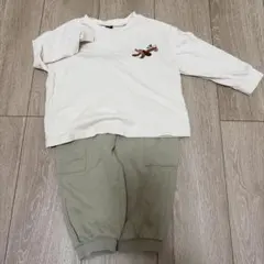 モイモルン　セットアップ　犬刺繍長袖Tシャツ カーゴパンツ セットのサムネイル