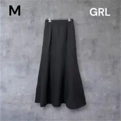 GRL グレイル ブラック M セミフレアスカート ロング丈 大人 きれいめ 春