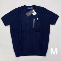 Polo Ralph Lauren 半袖ケーブルニットセーター ネイビー Mのサムネイル