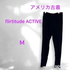 USA古着 flirtitude ACTIVE レギンスパンツ 黒 M