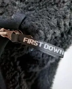 FIRST DOWN ブラック フリースジャケット Fサイズ