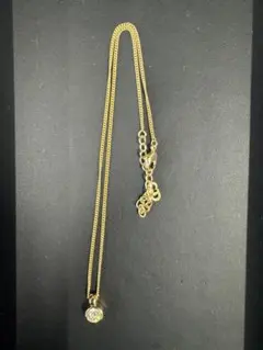 【美品】Christian Dior ネックレス ラインストーン ゴールドカラー