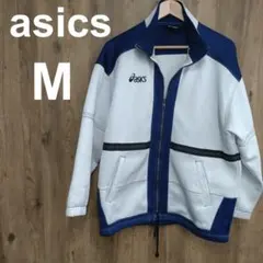 asics アシックス トラックジャケット M ホワイト ブルー ジャージのサムネイル