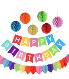 誕生日 飾り付け セット 特大6つのペーパーフラワー ハニカムボール