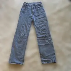 SHEIN ワイドレッグ デニムパンツ ブルー