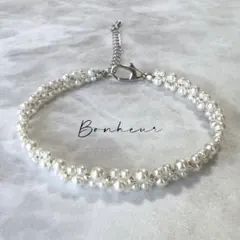 【ブレスレット】✨クリスタルガラス パール ✨