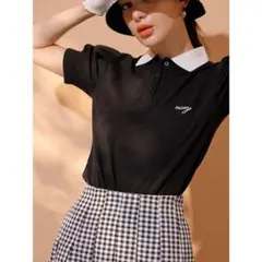 eimy golf レディース ポロシャツ ブラックのサムネイル
